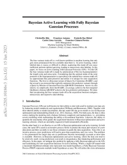 Bayesian Active Learning with Fully Bayesian Gaussian Processes