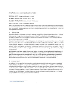 An affective and adaptive educational robot