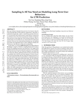 Sampling Is All You Need on Modeling Long-Term User Behaviors for CTR
  Prediction
