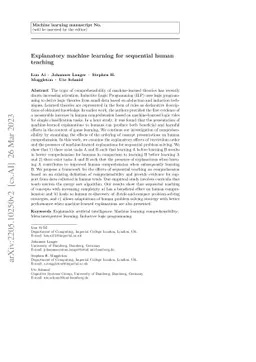 Explanatory machine learning for sequential human teaching