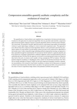 Compression ensembles quantify aesthetic complexity and the evolution of
  visual art