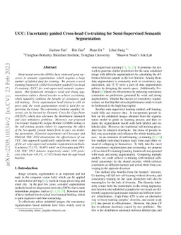 UCC: Uncertainty guided Cross-head Co-training for Semi-Supervised
  Semantic Segmentation