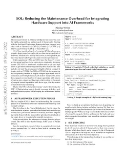 SOL: Reducing the Maintenance Overhead for Integrating Hardware Support
  into AI Frameworks