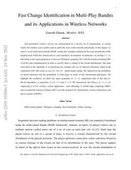 Fast Change Identification in Multi-Play Bandits and its Applications in
  Wireless Networks