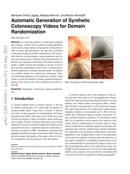 Automatic Generation of Synthetic Colonoscopy Videos for Domain
  Randomization