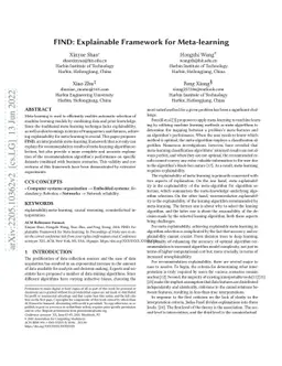 FIND:Explainable Framework for Meta-learning