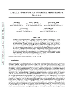 ARLO: A Framework for Automated Reinforcement Learning