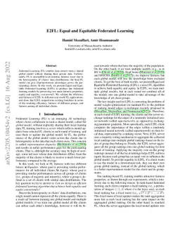 E2FL: Equal and Equitable Federated Learning