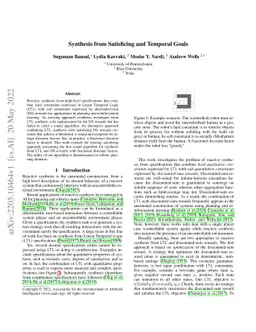 Synthesis from Satisficing and Temporal Goals