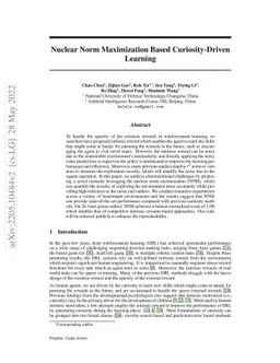 Nuclear Norm Maximization Based Curiosity-Driven Learning