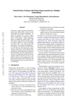 Named Entity Linking with Entity Representation by Multiple Embeddings