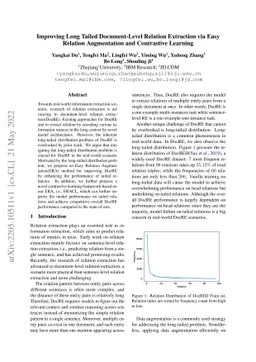 Improving Long Tailed Document-Level Relation Extraction via Easy
  Relation Augmentation and Contrastive Learning