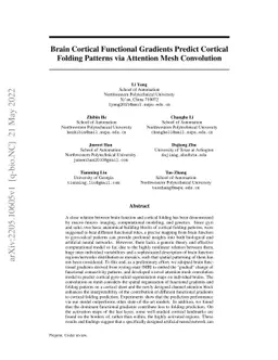 Brain Cortical Functional Gradients Predict Cortical Folding Patterns
  via Attention Mesh Convolution