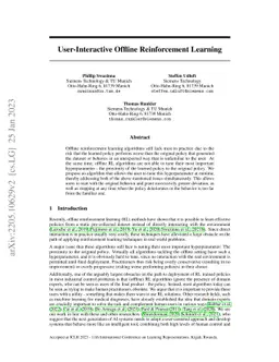 User-Interactive Offline Reinforcement Learning