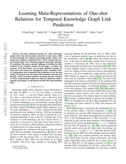 Learning Meta Representations of One-shot Relations for Temporal
  Knowledge Graph Link Prediction