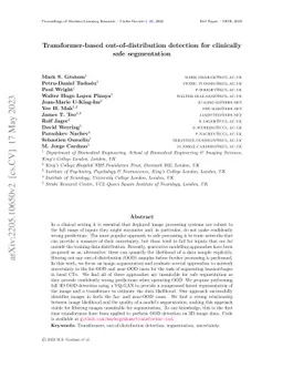 Transformer-based out-of-distribution detection for clinically safe
  segmentation