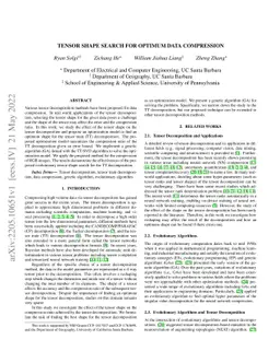 Tensor Shape Search for Optimum Data Compression