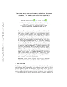 Towards real-time and energy efficient Siamese tracking -- a
  hardware-software approach