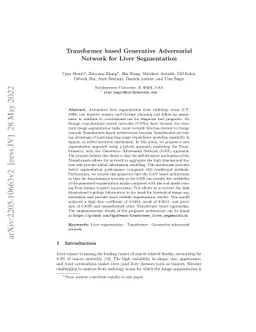 Transformer based Generative Adversarial Network for Liver Segmentation