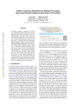 Online Coreference Resolution for Dialogue Processing: Improving
  Mention-Linking on Real-Time Conversations