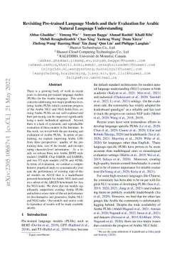 Revisiting Pre-trained Language Models and their Evaluation for Arabic
  Natural Language Understanding