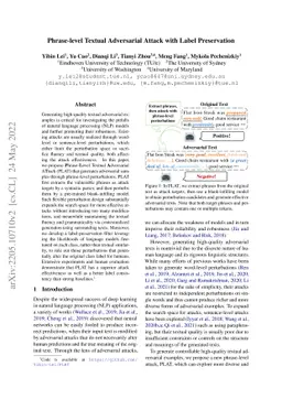 Phrase-level Textual Adversarial Attack with Label Preservation