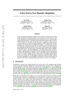 Active Source Free Domain Adaptation