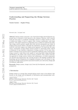 Understanding and Supporting the Design Systems Practice