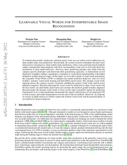 Learnable Visual Words for Interpretable Image Recognition