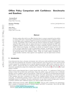 Offline Policy Comparison with Confidence: Benchmarks and Baselines