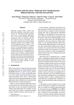 All Birds with One Stone: Multi-task Text Classification for Efficient
  Inference with One Forward Pass