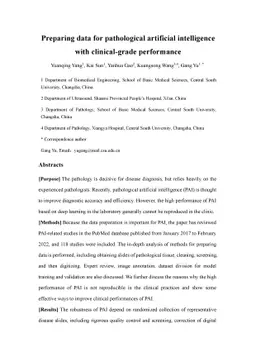 Preparing data for pathological artificial intelligence with
  clinical-grade performance