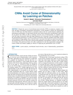 CNNs Avoid Curse of Dimensionality by Learning on Patches