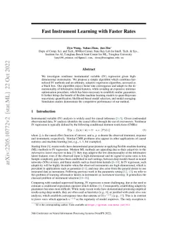 Fast Instrument Learning with Faster Rates