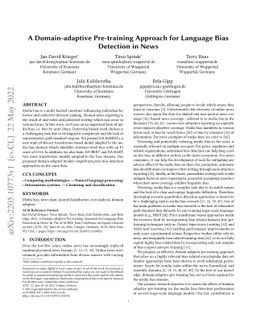 A Domain-adaptive Pre-training Approach for Language Bias Detection in
  News