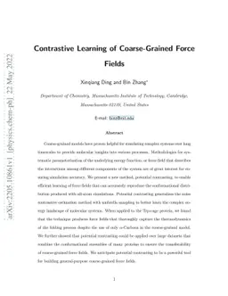 Contrastive Learning of Coarse-Grained Force Fields