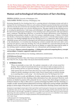 Human and technological infrastructures of fact-checking