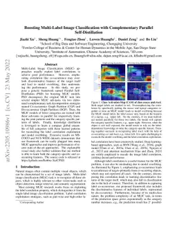 Boosting Multi-Label Image Classification with Complementary Parallel
  Self-Distillation