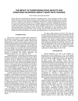 The Impact of Surrounding Road Objects and Conditions on Drivers Abrupt
  Heart Rate Changes