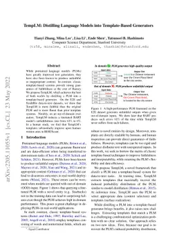 TempLM: Distilling Language Models into Template-Based Generators