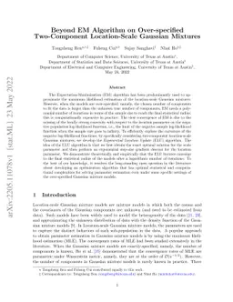 Beyond EM Algorithm on Over-specified Two-Component Location-Scale
  Gaussian Mixtures