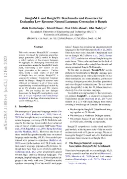 BanglaNLG and BanglaT5: Benchmarks and Resources for Evaluating
  Low-Resource Natural Language Generation in Bangla