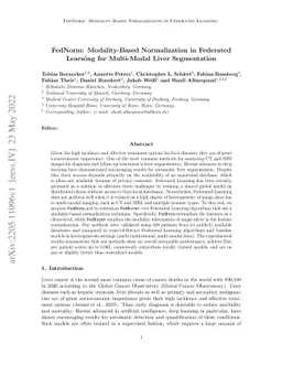 FedNorm: Modality-Based Normalization in Federated Learning for
  Multi-Modal Liver Segmentation