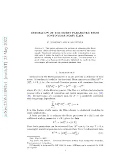 Estimation of the Hurst parameter from continuous noisy data