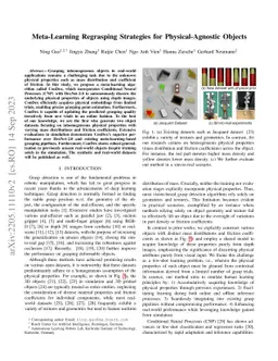 Meta-Learning Regrasping Strategies for Physical-Agnostic Objects