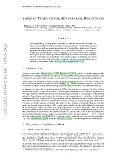 Squeeze Training for Adversarial Robustness