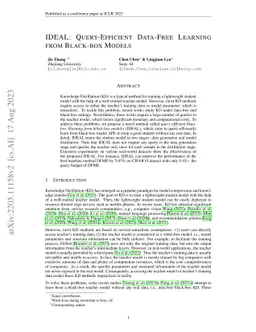 IDEAL: Query-Efficient Data-Free Learning from Black-box Models