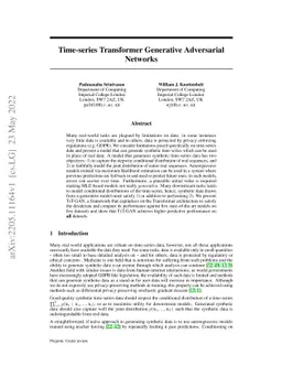 Time-series Transformer Generative Adversarial Networks