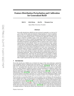 Feature-Distribution Perturbation and Calibration for Generalized Person
  ReID