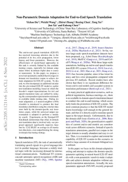 Non-Parametric Domain Adaptation for End-to-End Speech Translation